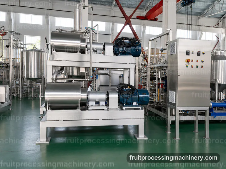 integrated fruit processing machinery, hygienic design: line controls and buffer logic connection view