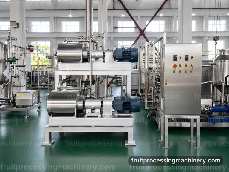 integrated fruit processing machinery, selection criteria: integrated machinery train connection view