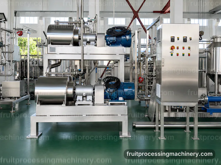 integrated fruit processing machinery, configuration options: integrated machinery train connection view