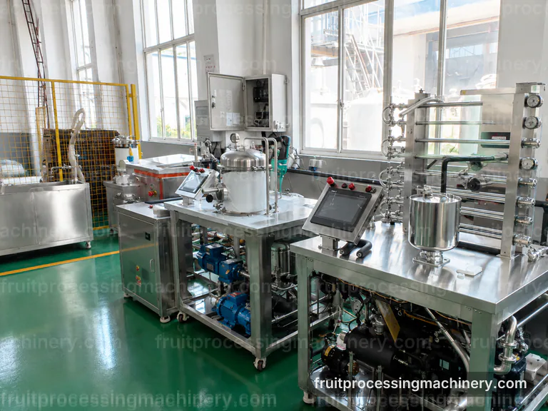 integrated fruit processing machinery, operating principle: line controls and buffer logic connection view